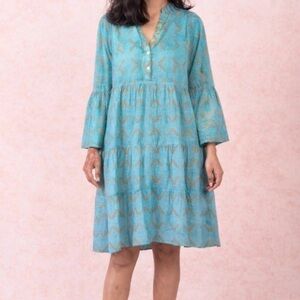 Rhea Boho Printed Long Tunic Top | S/M | NWT | Boutique